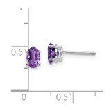 14k White Gold 6x4mm Oval Amethyst Earrings