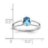 14k White Gold 6x4mm Oval Blue Topaz ring - Y4-1710CE08-5390