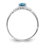 14k White Gold 6x4mm Oval Blue Topaz ring - Y4-50111517-5466