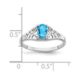 14k White Gold 6x4mm Oval Blue Topaz ring - Y4-666909C1-7881