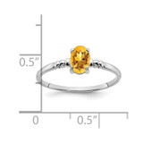 14k White Gold 6x4mm Oval Citrine ring