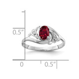 14k White Gold 6x4mm Oval Created Ruby AA Diamond ring - X9-52C6D9DB-8123