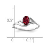 14k White Gold 6x4mm Oval Created Ruby AA Diamond ring - Y2-08F7B63F-2750