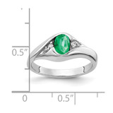 14k White Gold 6x4mm Oval Emerald AA Diamond ring - Y2-0DB2EF9A-8384