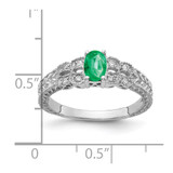 14k White Gold 6x4mm Oval Emerald AA Diamond ring - Y2-1A6D508E-2678