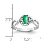 14k White Gold 6x4mm Oval Emerald AA Diamond ring - Y2-FDF1FF16-2188