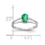 14k White Gold 6x4mm Oval Emerald ring