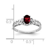 14k White Gold 6x4mm Oval Garnet AA Diamond ring - X9-9DDACED6-5186