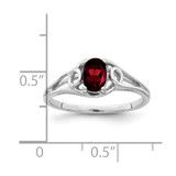 14k White Gold 6x4mm Oval Garnet ring - Y2-D8FD850A-5862