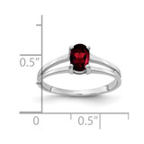 14k White Gold 6x4mm Oval Garnet ring - Y2-E08B2744-9101