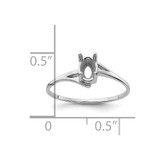 14k White Gold 6x4mm Oval Gemstone Ring Mounting - Y4-D5231791-3107