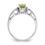 14k White Gold 6x4mm Oval Peridot AA Diamond ring - X9-F66A60C0-8702