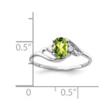 14k White Gold 6x4mm Oval Peridot AA Diamond ring - Y2-A2254ADE-1123