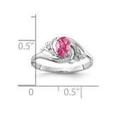 14k White Gold 6x4mm Oval Pink Tourmaline AA Diamond ring - X9-A8051B33-4149