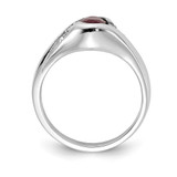 14k White Gold 6x4mm Oval Ruby AA Diamond ring - Y2-D79A9BA1-1647