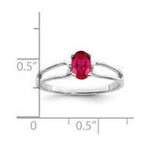 14k White Gold 6x4mm Oval Ruby ring - Y4-B333F7EB-7738