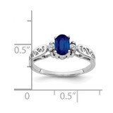 14k White Gold 6x4mm Oval Sapphire AA Diamond ring - X9-C5B823CC-3307
