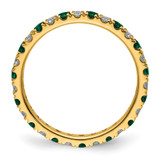 14k 1/2 carat Lab Grown Diamond VS/SI+ G+ and Lab Created Emerald Size 8.5 Eternity Band