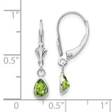 14k White Gold 6x4mm Peridot/August Earrings