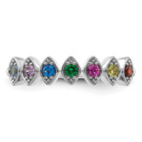 14k White Gold 7 Birthstone Mother's Ring Mounting