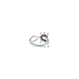 14k White Gold 7 Birthstone Wrap Mother's Ring Mounting