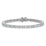 14k White Gold 7 carat Lab Grown Diamond VS/SI+ G+ Complete Princess and Round Tennis Bracelet