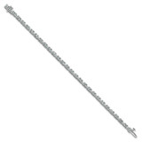 14k White Gold 7 carat Lab Grown Diamond VS+ F+ Complete Princess and Round Tennis Bracelet
