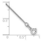 14K White Gold 7 inch .9mm Box with Spring Ring Clasp Bracelet