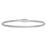 14K White Gold 7 inch 1.9mm Box with Lobster Clasp Bracelet
