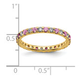 14k 1/2 carat Lab Grown Diamond VS/SI+ G+ and Lab Created Pink Sapphire Size 7.5 Eternity Band