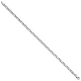 14K White Gold 7 inch 3.35mm Semi-Solid Curb with Lobster Clasp Bracelet