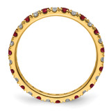 14k 1/2 carat Lab Grown Diamond VS/SI+ G+ and Lab Created Ruby Size 5.5 Eternity Band