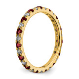 14k 1/2 carat Lab Grown Diamond VS/SI+ G+ and Lab Created Ruby Size 6.5 Eternity Band