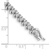 14k White Gold 7/8 carat Lab Grown Diamond VS/SI+ G+ 7.25 inch Fancy Tennis Bracelet