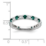 14k White Gold 7/8 carat Lab Grown Diamond VS/SI+ G+ and Lab Created Alexandrite Size 9 Eternity Band