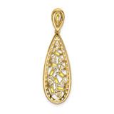 14k White Gold 7/8 carat Lab Grown Diamond VS/SI+ G+ and Lab Created Yellow Sapphire Chain Slide Pendant
