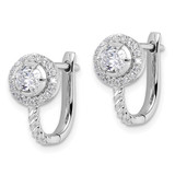 14k White Gold 7/8 carat Lab Grown Diamond VS/SI+ G+ Circle Hinged Hoop Earrings