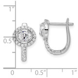 14k White Gold 7/8 carat Lab Grown Diamond VS/SI+ G+ Circle Hinged Hoop Earrings