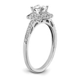 14k White Gold 7/8 carat Lab Grown Diamond VS/SI+ G+ Complete Double Halo Engagement Ring