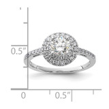 14k White Gold 7/8 carat Lab Grown Diamond VS/SI+ G+ Complete Double Halo Engagement Ring