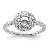 14k White Gold 7/8 carat Lab Grown Diamond VS/SI+ G+ Complete Double Halo Engagement Ring