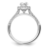 14k White Gold 7/8 carat Lab Grown Diamond VS/SI+ G+ Oval Complete Halo Engagement Ring