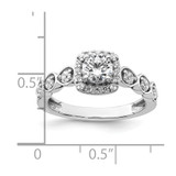 14k White Gold 7/8 carat Lab Grown Diamond VS/SI+ G+ Round Complete Halo Engagement Ring