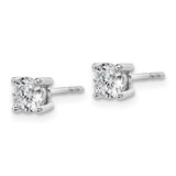 14k White Gold 7/8 ctw Lab Grown Diamond VS/SI+ G+ Round 4 Prong Heavy Wt. Stud Earrings