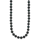 14k White Gold 7-8mm Black Round Akoya Saltwater Cultured Pearl 18 inch Necklace