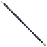 14k White Gold 7-8mm Black Round Akoya Saltwater Cultured Pearl 7 inch Bracelet
