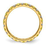 14k 1/2 carat Lab Grown Diamond VS/SI+ G+ and Lab Created Yellow Sapphire Size 8.5 Eternity Band