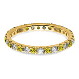 14k 1/2 carat Lab Grown Diamond VS/SI+ G+ and Lab Created Yellow Sapphire Size 8.5 Eternity Band