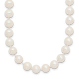 14k White Gold 7-8mm White Near Round Freshwater Cultured Pearl 24 inch Necklace