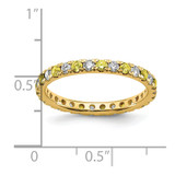 14k 1/2 carat Lab Grown Diamond VS/SI+ G+ and Lab Created Yellow Sapphire Size 9 Eternity Band